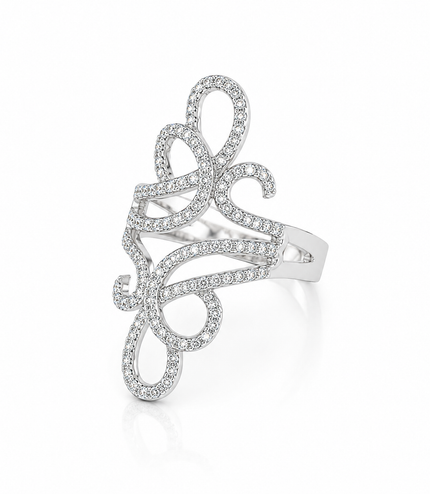 Bague Arabesque Pavée – Cristaux Étincelants