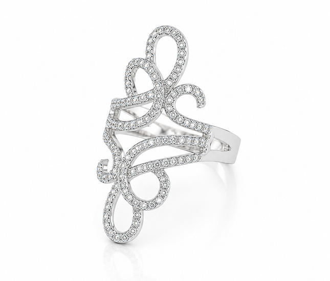 Bague Arabesque Pavée – Cristaux Étincelants