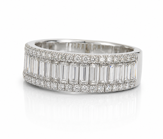 Bague Éternité Baguette – Cristaux Lumineux