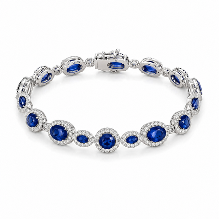 Bracelet Halo Bleu Royal – Cristaux Lumineux