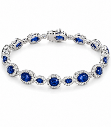 Bracelet Halo Bleu Royal – Cristaux Lumineux