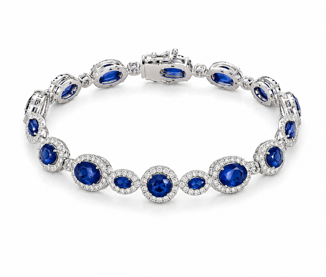 Bracelet Halo Bleu Royal – Cristaux Lumineux