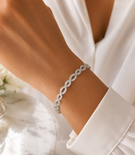 Bracelet Infini Pavé – Cristaux Étincelants