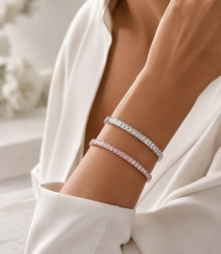 Bracelet Éternité – Cristaux Taille Baguette