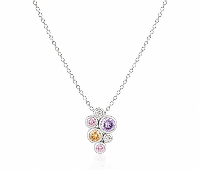 Collier Cascade de Pierres Multicolores