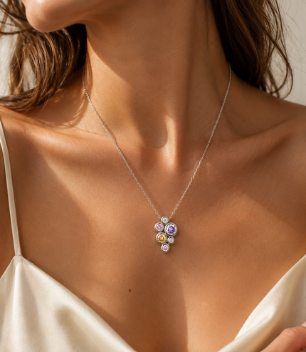 Collier Cascade de Pierres Multicolores 2
