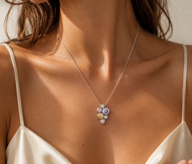 Collier Cascade de Pierres Multicolores 2
