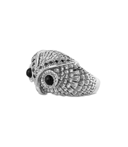 Hibou en Argent, Diamands et Onyx