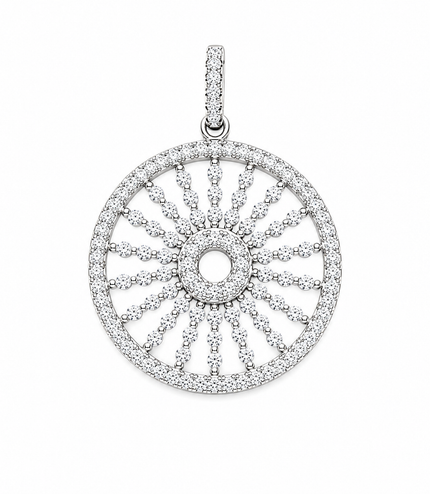 Pendentif Halo Solaire Pavé – Cristaux Étincelants