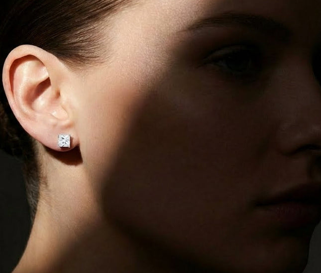 Boucles d’oreilles “Carré Lumière”